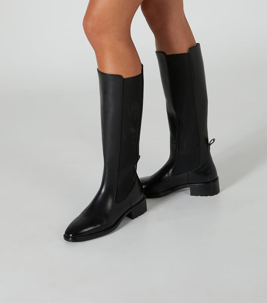 Tony Bianco Emrata Black Como 4cm Knee High Boots Black | SGXMI24380