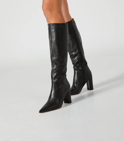 Tony Bianco Epic Black Venice 8.5cm Heeled Boots Black | SGJVR49172