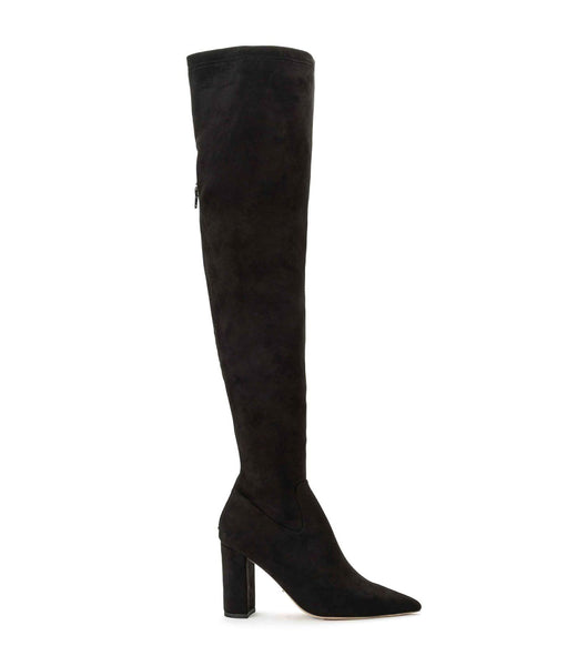 Tony Bianco Estella Black Stretch Suede 8.5cm Heeled Boots Black | ESGVG48712