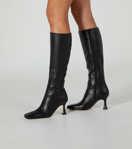 Tony Bianco Fantasy Black Venice 8cm Knee High Boots Black | SGICD71755