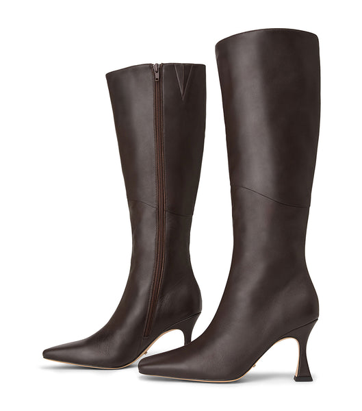 Tony Bianco Fantasy Chocolate Nappa 8cm Mid Calf Boots Chocolate | FSGUI93597