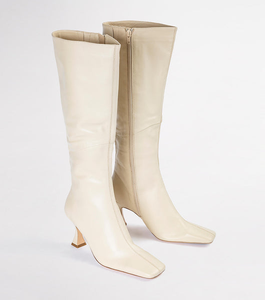 Tony Bianco Fantasy Vanilla Nappa 8cm Heeled Boots Light Yellow | YSGGT14589