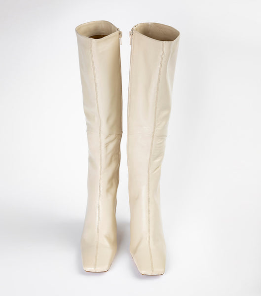 Tony Bianco Fantasy Vanilla Nappa 8cm Heeled Boots Light Yellow | YSGGT14589