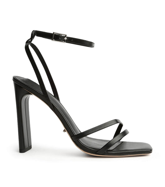 Tony Bianco Fiance Black Kid 11cm Strappy Heels Black | PSGER41028