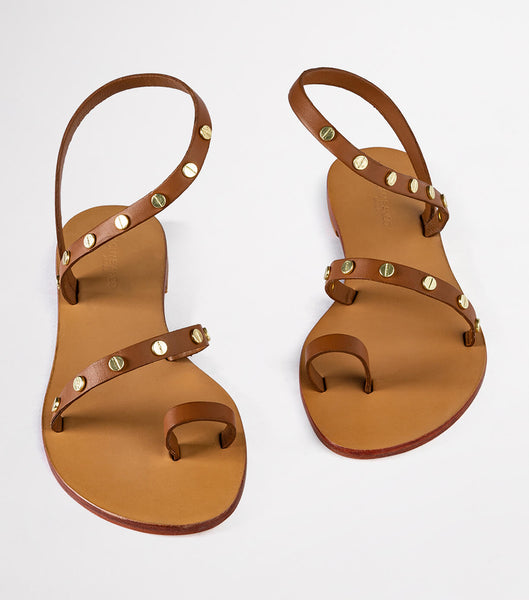 Tony Bianco Finola Tan 1cm Flat Sandals Brown | SGNEJ47796