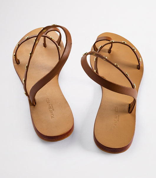 Tony Bianco Finola Tan 1cm Flat Sandals Brown | SGNEJ47796