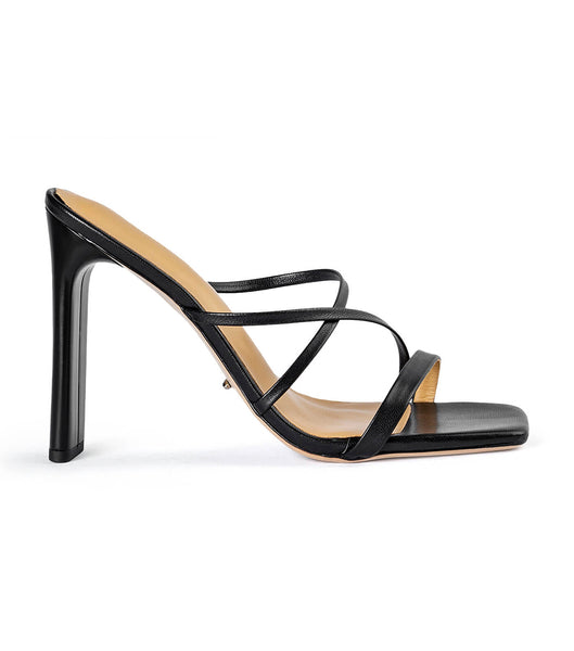 Tony Bianco Fior Black Kid 11cm Strappy Heels Black | FSGHY11569