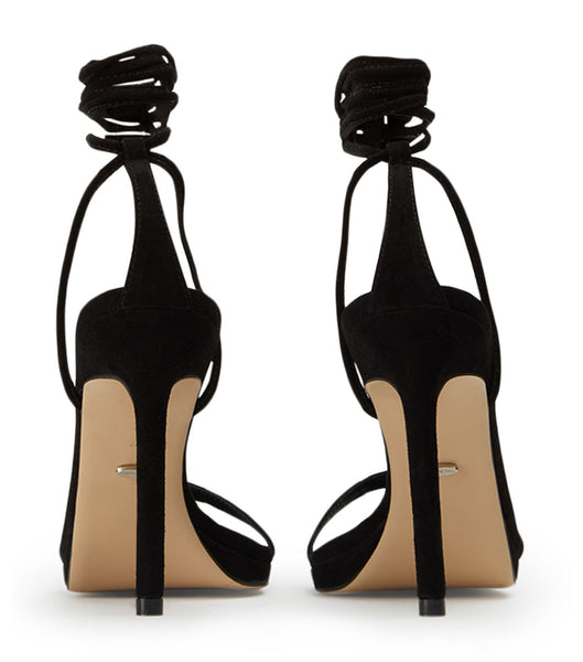 Tony Bianco Fleur Black Suede 11cm Strappy Heels Black | BSGSD29761