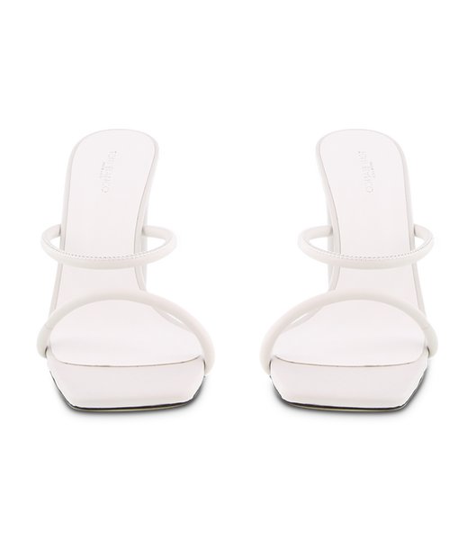 Tony Bianco Florence White Sheep Nappa 11cm Strappy Heels White | FSGUI19376