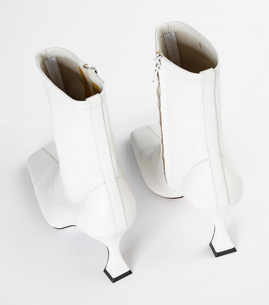 Tony Bianco Fomo Dove Nappa 8cm Ankle Boots White | QSGWA25421