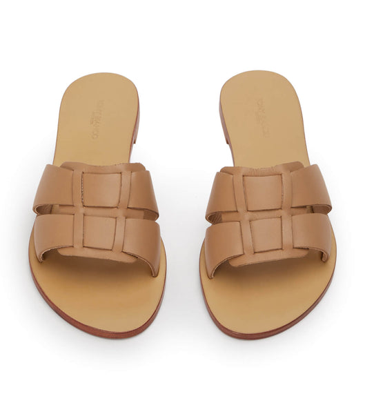 Tony Bianco Force Camel 1cm Flat Sandals Brown | SGDYB38309