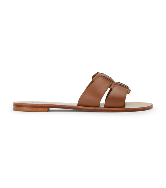 Tony Bianco Force Tan 1cm Flat Sandals Brown | SGXMI52948