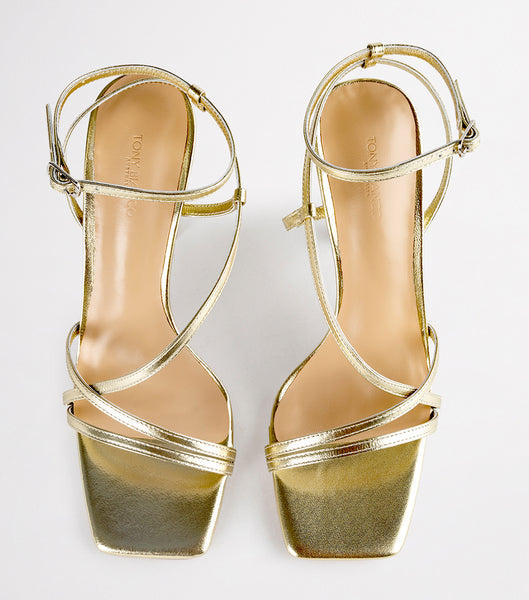 Tony Bianco Franci Gold Nappa Metallic 10.5cm Strappy Heels Gold / Metal | SGEAH62250