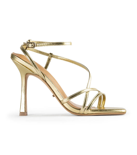 Tony Bianco Franci Gold Nappa Metallic 10.5cm Strappy Heels Gold / Metal | SGEAH62250