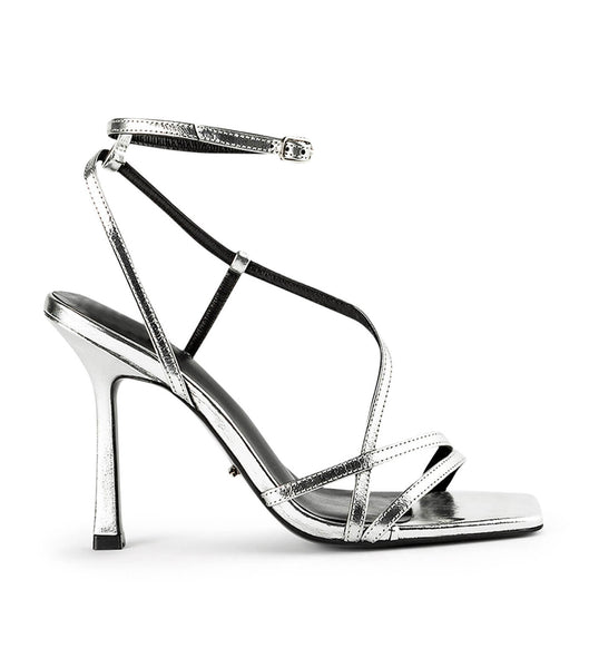 Tony Bianco Franci Silver Foil 10.5cm Strappy Heels Silver | SGICD17681