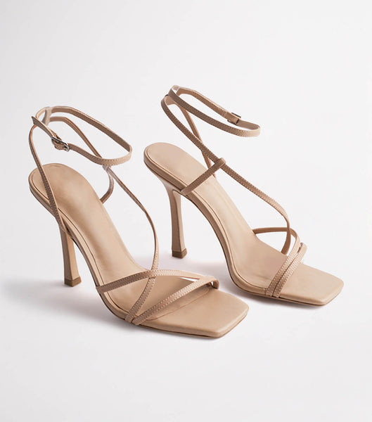 Tony Bianco Franci Skin Sheep Nappa 10.5cm Strappy Heels Skin Color | YSGVQ81087