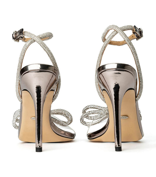 Tony Bianco Franz Gunmetal Shine 10.5cm Strappy Heels Grey | LSGTR28718