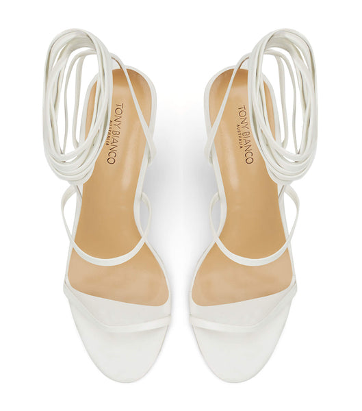 Tony Bianco Gabriella Milk Capretto 11cm Strappy Heels White | FSGHY73055