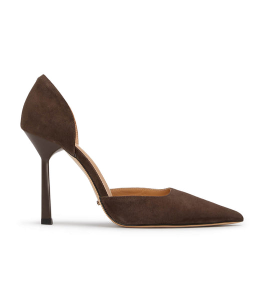 Tony Bianco Gala Espresso Suede 10cm Court Shoes Brown | SSGNY60235