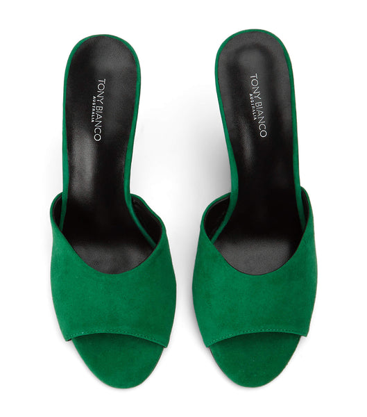 Tony Bianco Galaxy Jade Suede 11cm Wedges Green | FSGHY62365