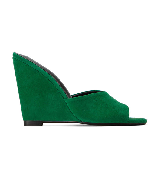 Tony Bianco Galaxy Jade Suede 11cm Wedges Green | FSGHY62365