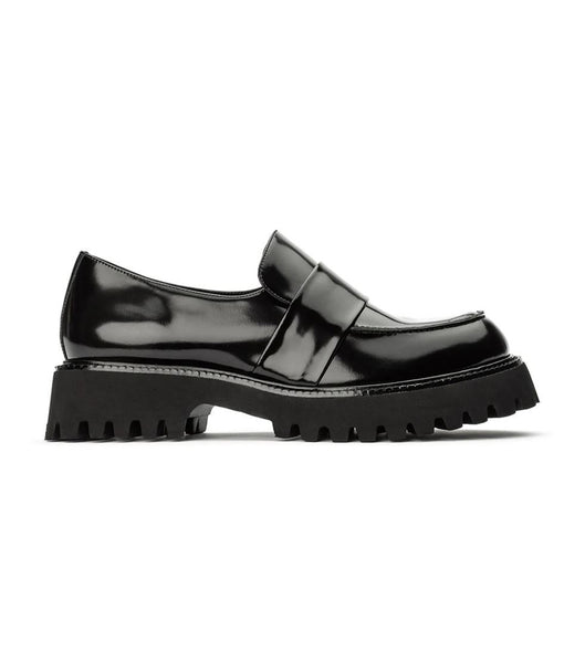 Tony Bianco Gisele Black Hi Shine 4cm Loafers Black | SGQAV78112