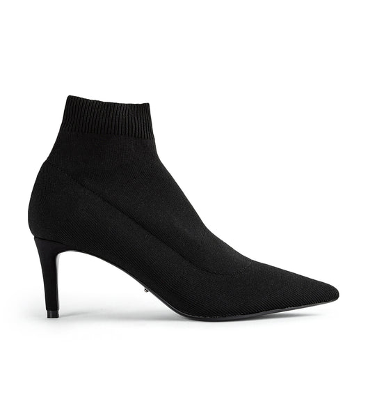 Tony Bianco Gwen Black Sock Knit 6.5cm Heeled Boots Black | ESGVG57401