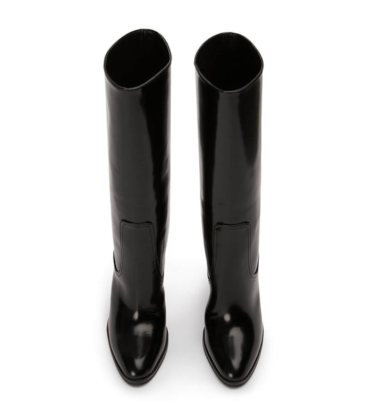 Tony Bianco Hadley Black Hi Shine 10.5cm Stiletto Boots Black | DSGKV75455