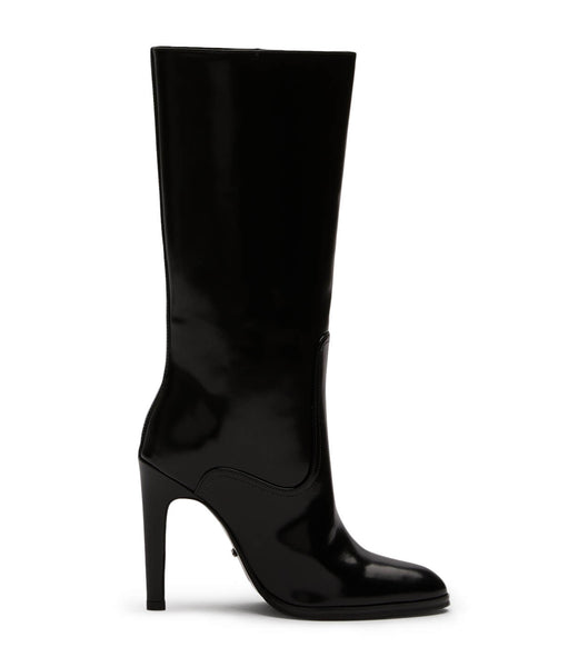 Tony Bianco Hadley Black Hi Shine 10.5cm Stiletto Boots Black | DSGKV75455