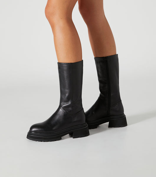 Tony Bianco Hahn Black Como 5.5cm Knee High Boots Black | DSGVO53614