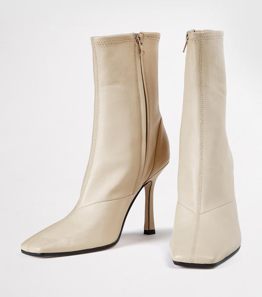 Tony Bianco Halsey Vanilla Nappa 10.5cm Stiletto Boots Light Yellow | SGCIF74820