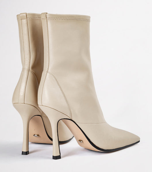 Tony Bianco Halsey Vanilla Nappa 10.5cm Stiletto Boots Light Yellow | SGCIF74820