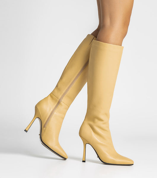 Tony Bianco Havana Butter Nappa 10.5cm Heeled Boots Yellow | SGCIF56296