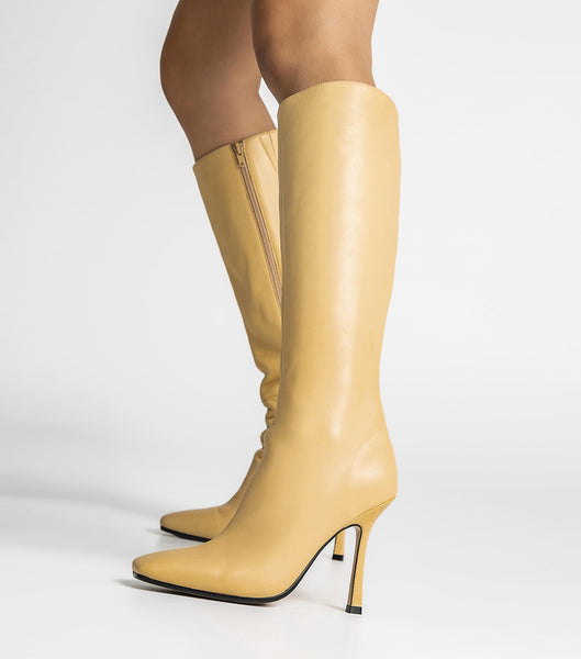 Tony Bianco Havana Butter Nappa 10.5cm Heeled Boots Yellow | SGCIF56296