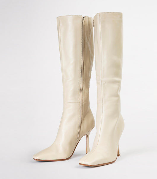 Tony Bianco Havana Vanilla Nappa 10.5cm Mid Calf Boots Light Yellow | DSGVO76264