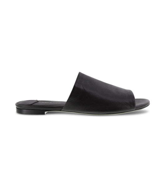 Tony Bianco Havier Black Sheep Nappa 1cm Slides Black | ZSGNQ91972