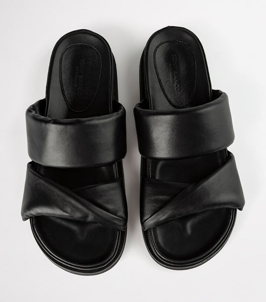 Tony Bianco Henry Black Nappa 3.5cm Sandals Black | SGDFL11977