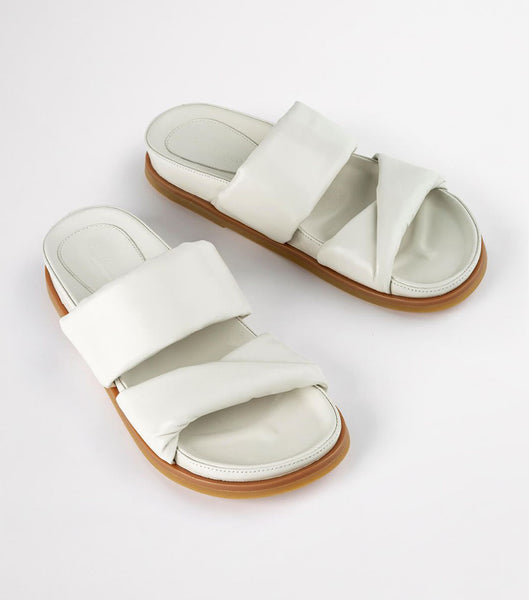 Tony Bianco Henry Dove Nappa 3.5cm Flat Sandals White | SSGVO41613