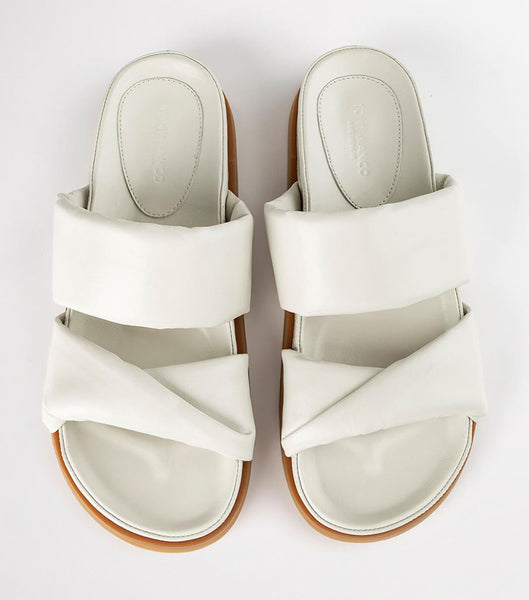 Tony Bianco Henry Dove Nappa 3.5cm Flat Sandals White | SSGVO41613