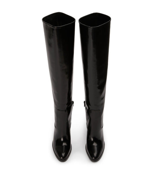 Tony Bianco Hot Black Hi Shine 10.5cm Heeled Boots Black | SGNEJ71928