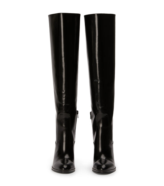 Tony Bianco Hot Black Hi Shine 10.5cm Heeled Boots Black | SGNEJ71928