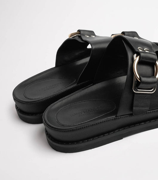 Tony Bianco Hunter Black Como 3.5cm Sandals Black | SGJKU39416