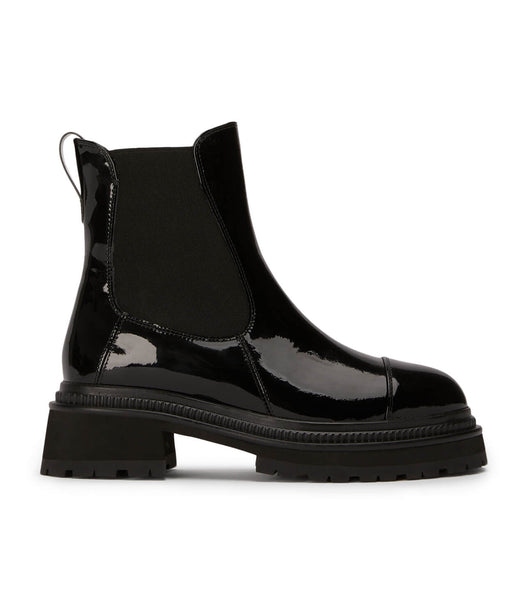 Tony Bianco Hurricane Black Hi Shine 5.5cm Combat Boots Black | SGNEJ82917