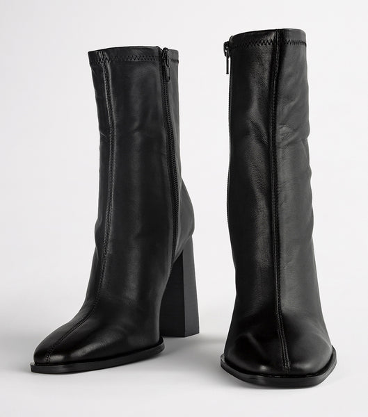 Tony Bianco Ines Black Como 10cm Heeled Boots Black | SGQAV81286