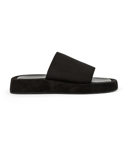 Tony Bianco Isabel Black Magic 1.5cm Flat Sandals Black | XSGBH54086