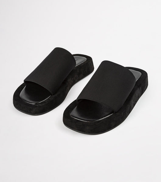 Tony Bianco Isabel Black Magic 1.5cm Slides Black | SGJBT96084