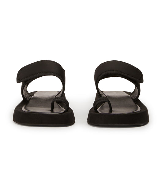 Tony Bianco Iso Black Neoprene 3.5cm Flat Sandals Black | MSGHR74733