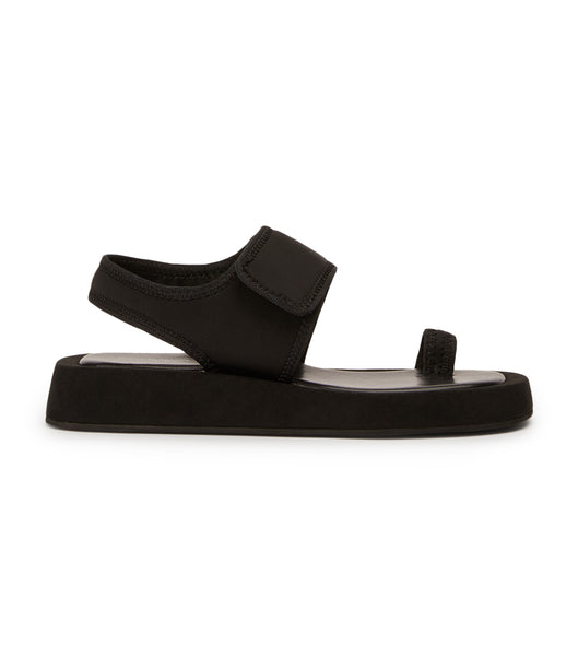 Tony Bianco Iso Black Neoprene 3.5cm Flat Sandals Black | MSGHR74733