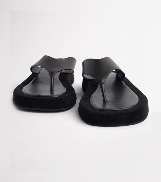 Tony Bianco Ives Black Como 3.5cm Flat Sandals Black | ESGHC84396