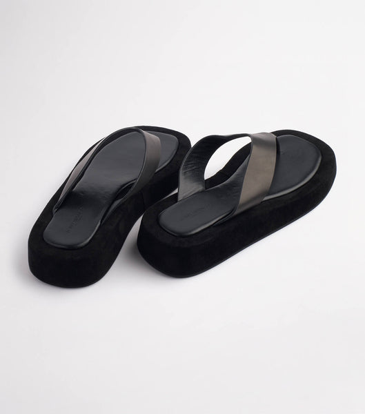 Tony Bianco Ives Black Como 3.5cm Flat Sandals Black | ESGHC84396